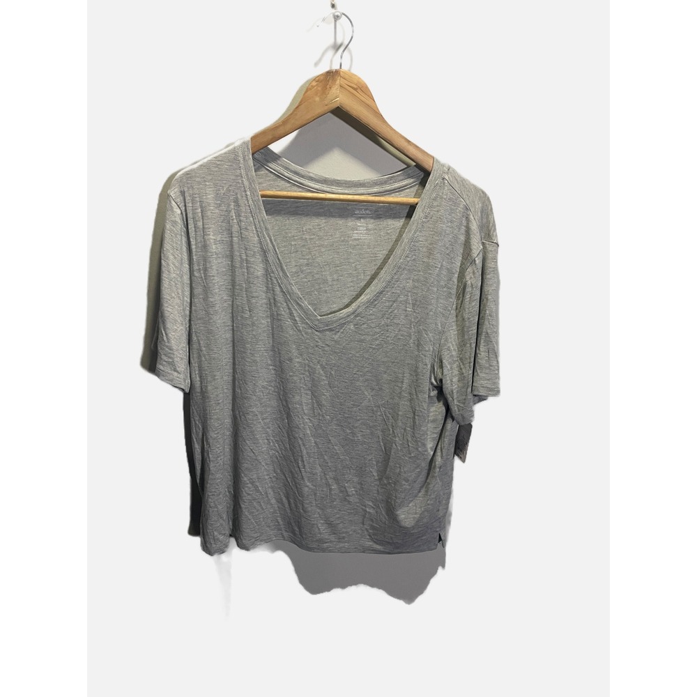 Auden Pajama Top Womens‎ L Gray Cloud Knit V-Neck Sleepwear Loungewear Shirt